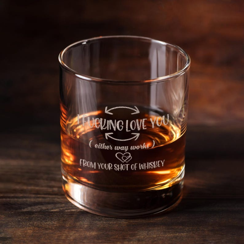 Funny I F-king Love You Decanter Set And Whiskey Glasses | Engraved Whiskey Decanter Set | Gift For Boy Friend