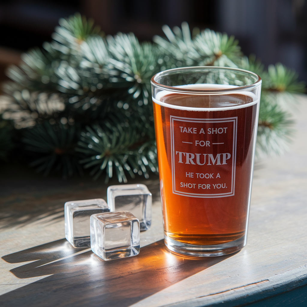 Take A Shot For Trump He Took A Shot For You Pint Glass | Trump 2024 Beer Glass | Engraved Pint Glass