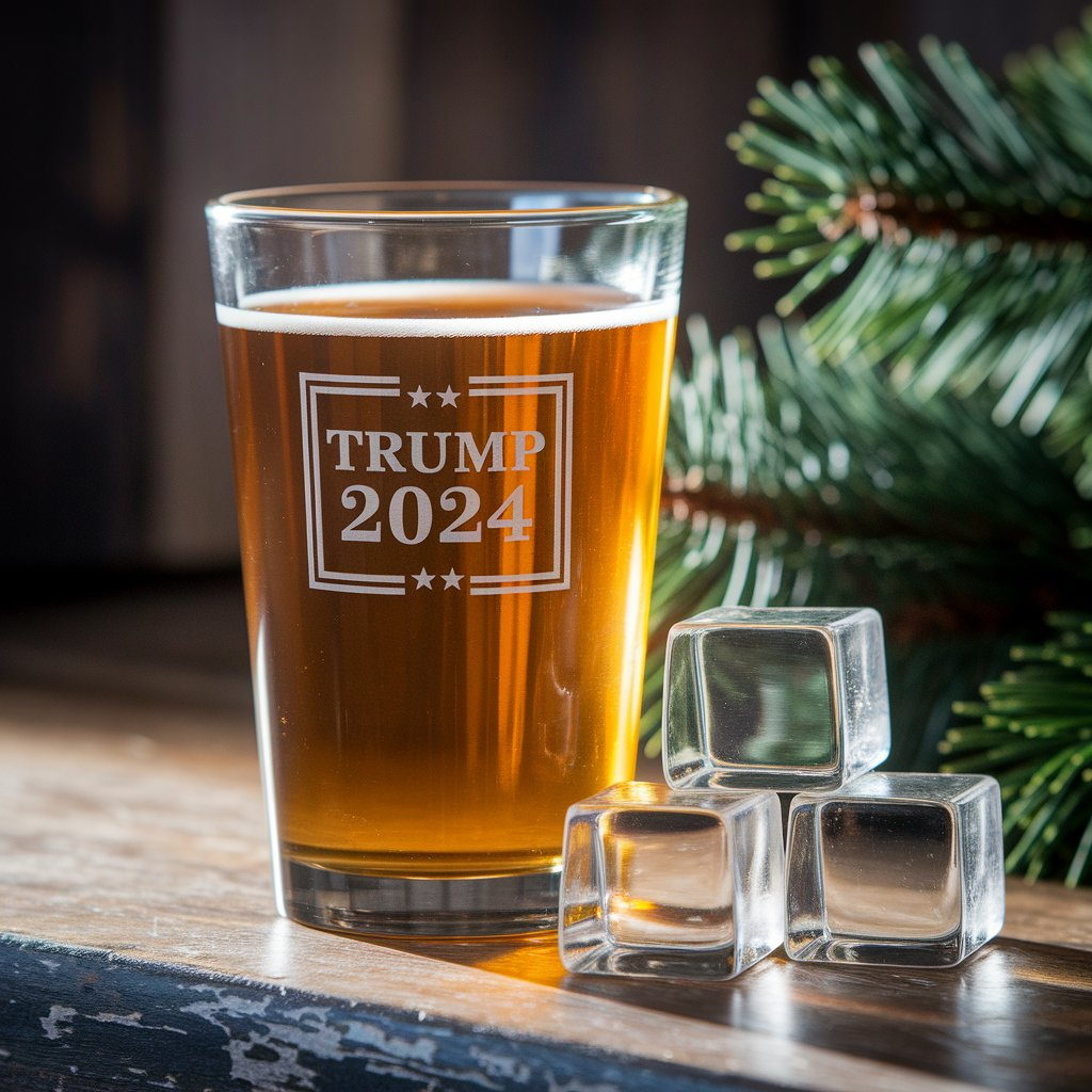 Trump Pint Glass | Trump 2024 Beer Glass | Engraved Pint Glass For Trump Supporters