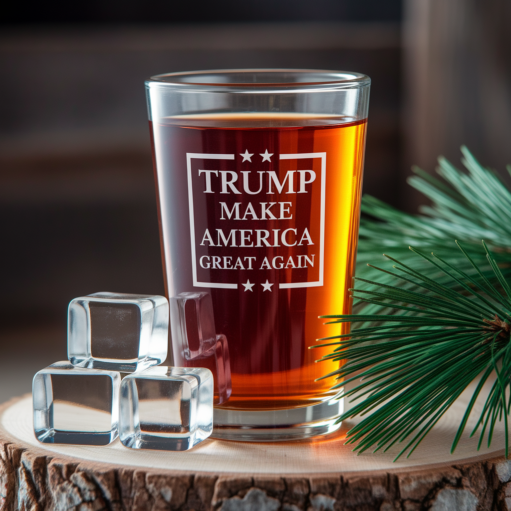 Trump Make America Great Again Pint Glass | Trump 2024 Beer Glass | Engraved Pint Glass For Trump Supporters