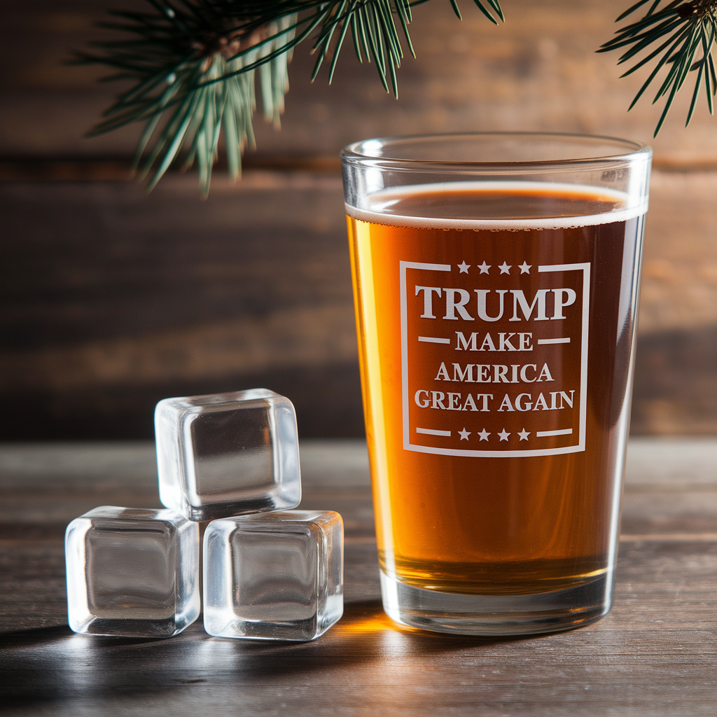 Trump Make America Great Again Pint Glass | Trump 2024 Beer Glass | Engraved Pint Glass For Trump Supporters