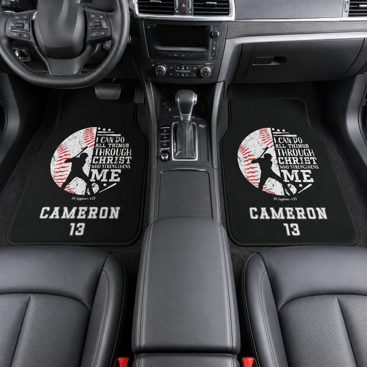 Personalized Dad Baseball Flannel Car Floor Mats, Custom Dad Floor Mats, Gift For Dad TOM99