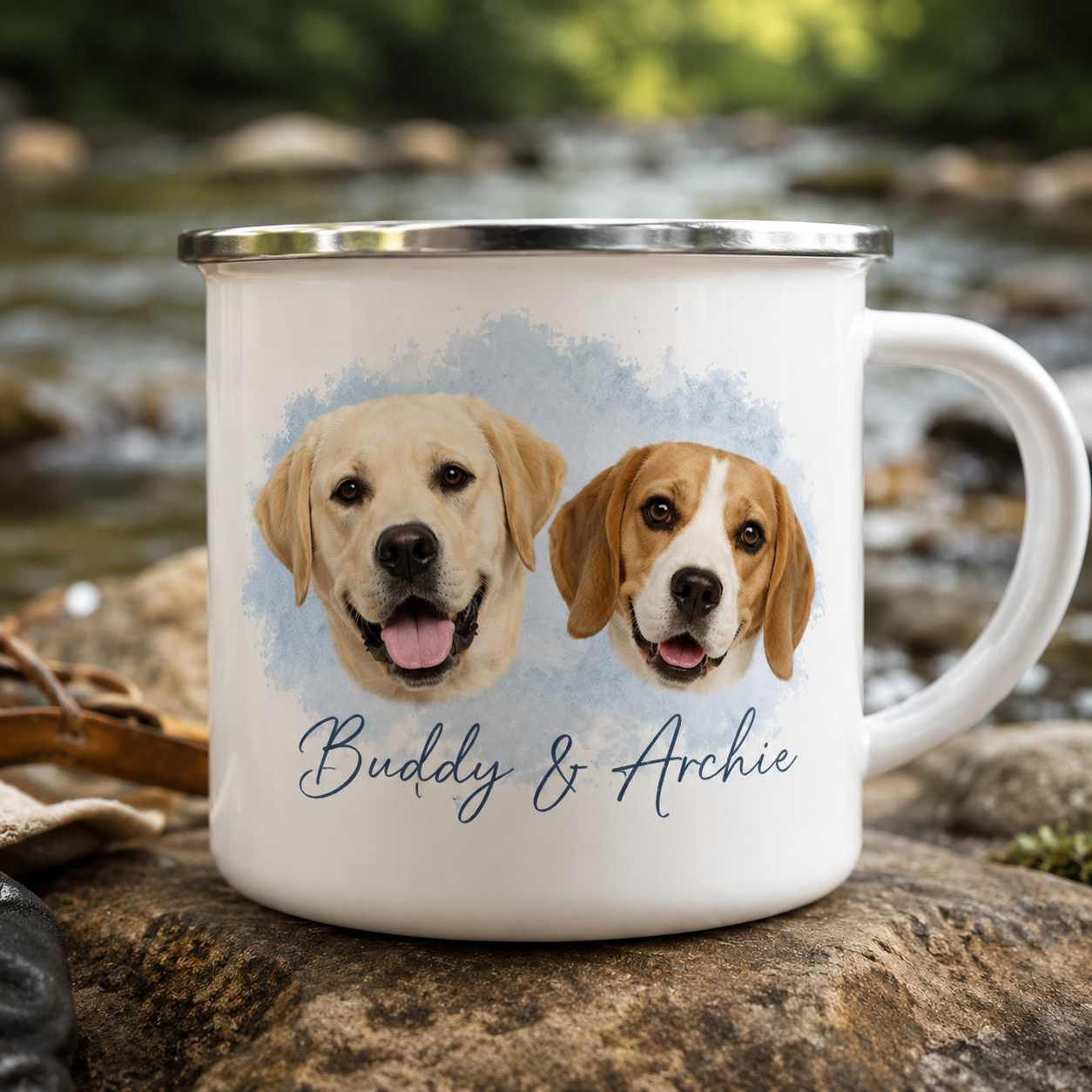 Custom Photo Dog Camping Mug | Gift For Dog Lovers Pa99