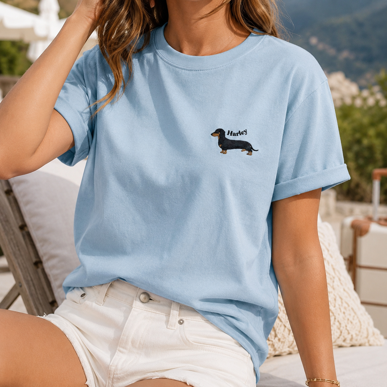 Personalized Dog Portrait T-Shirt, Custom Pet Embroidered Shirt, Cute Dog Lover Gift THUC99