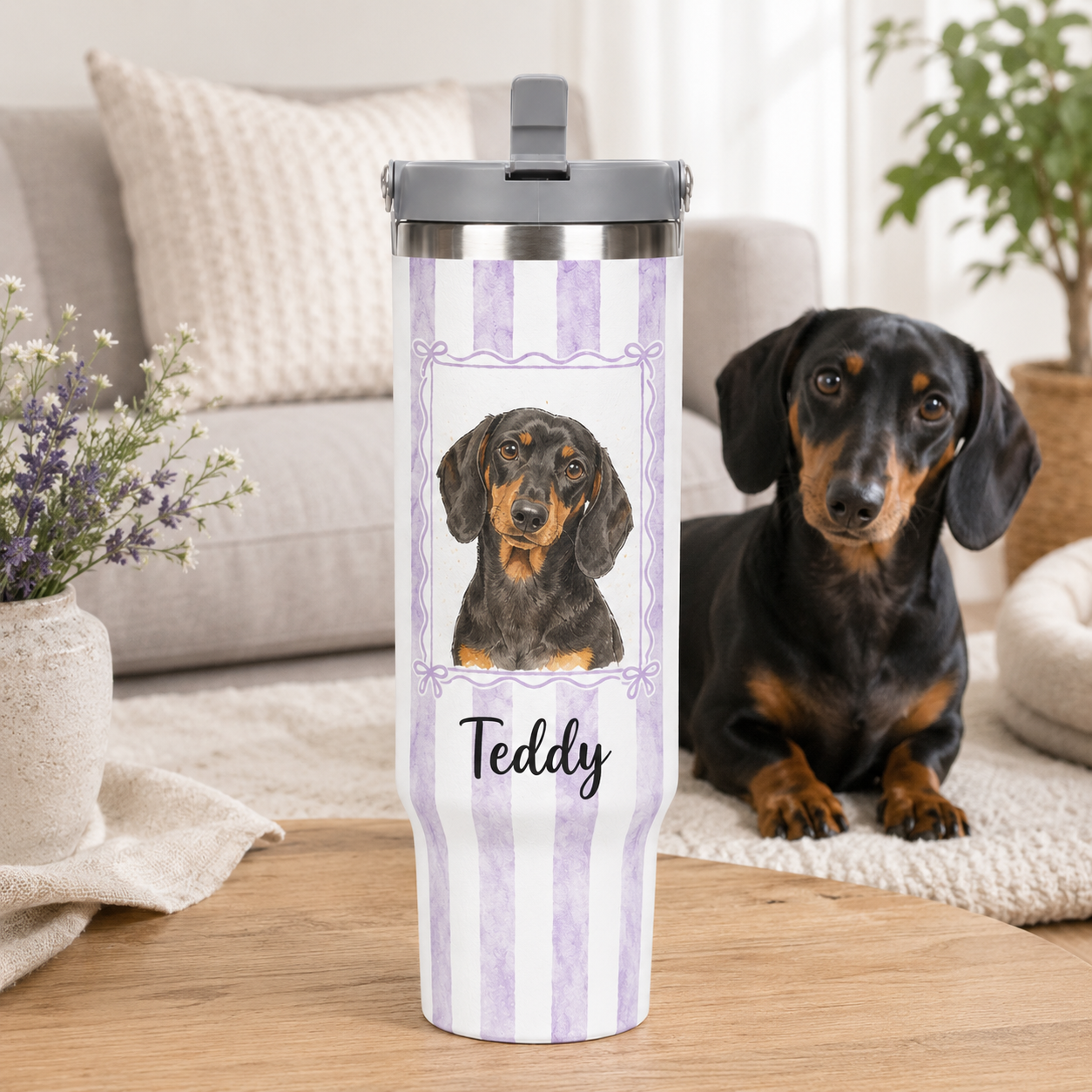Custom Photo Cute Dog 30oz Tumbler | Gift For Dog Lovers | Pet Lover Gifts TOM99