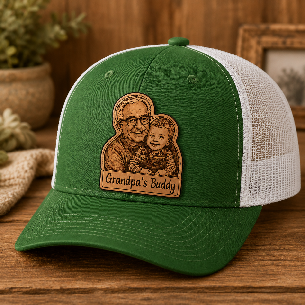 Personalized Grandpa Trucker Hat | Custom Dad Photo Hat | Father's Day Gift | Gift For Dad | Dad Gifts TOM99