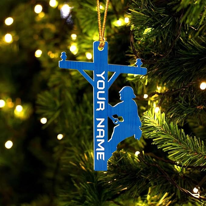 Custom Lineman Style 5 Christmas Ornament