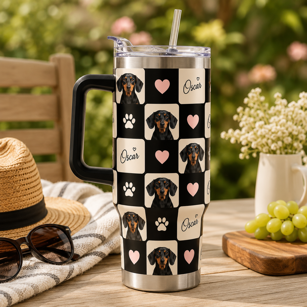 Custom Photo Dog Face 40oz Tumbler