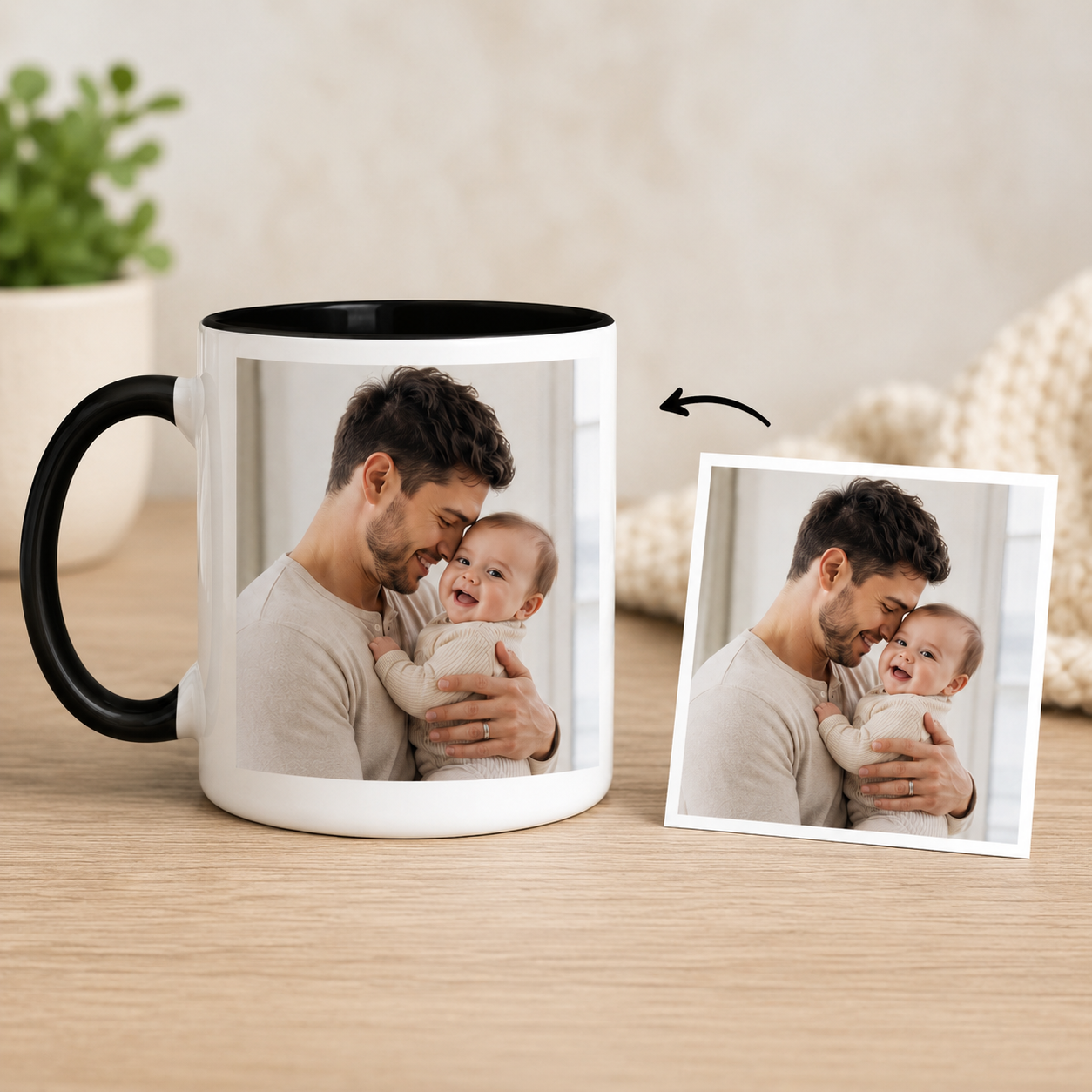 Custom Photo Become My Daddy Mug, Personalized Mug Mug For Husband Dad Grandfather TOM99