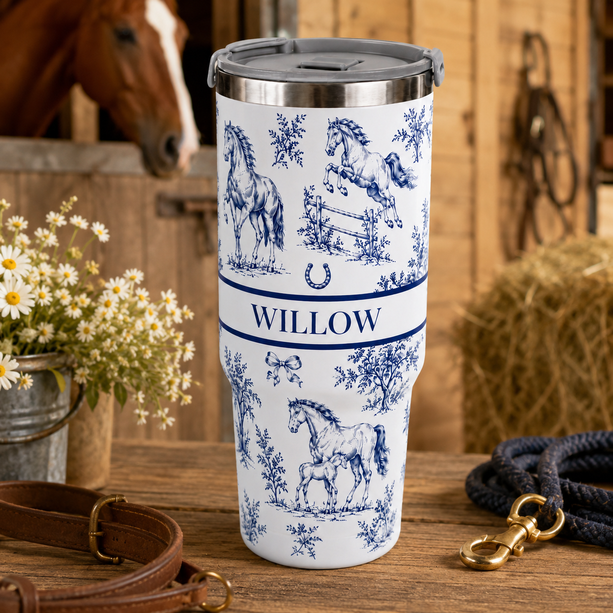Custom Photo Horse 30oz Tumbler | Gift For Horse Lovers | Pet Lover Gifts TOM99