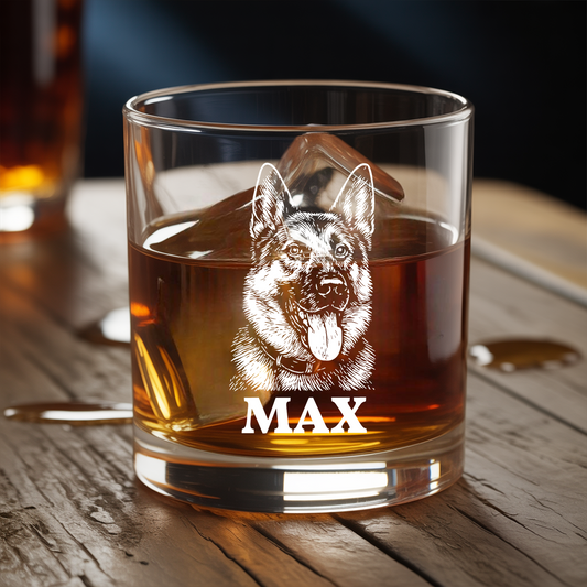 Custom Dog Photo Whiskey Glass And Decanter Set | Personalized Dog Photo Decanter | Gift For Dog Lover | Pet Memorial Gift TNN11