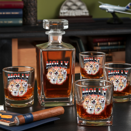 Custom Pet Photo Decanter, Personalized Pet Whiskey Glass, Pet Gift, Personalized Photo Dog Lover, Pet Gift
