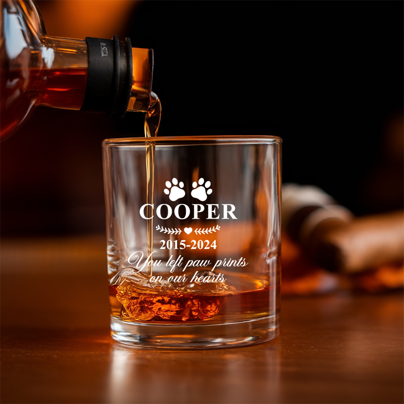 Custom Photo Memorial Dog Whiskey Glass, Memorial Pet Glass with Photo, Dog Memorial Gifts, Dog Sympathy Gift TNG200