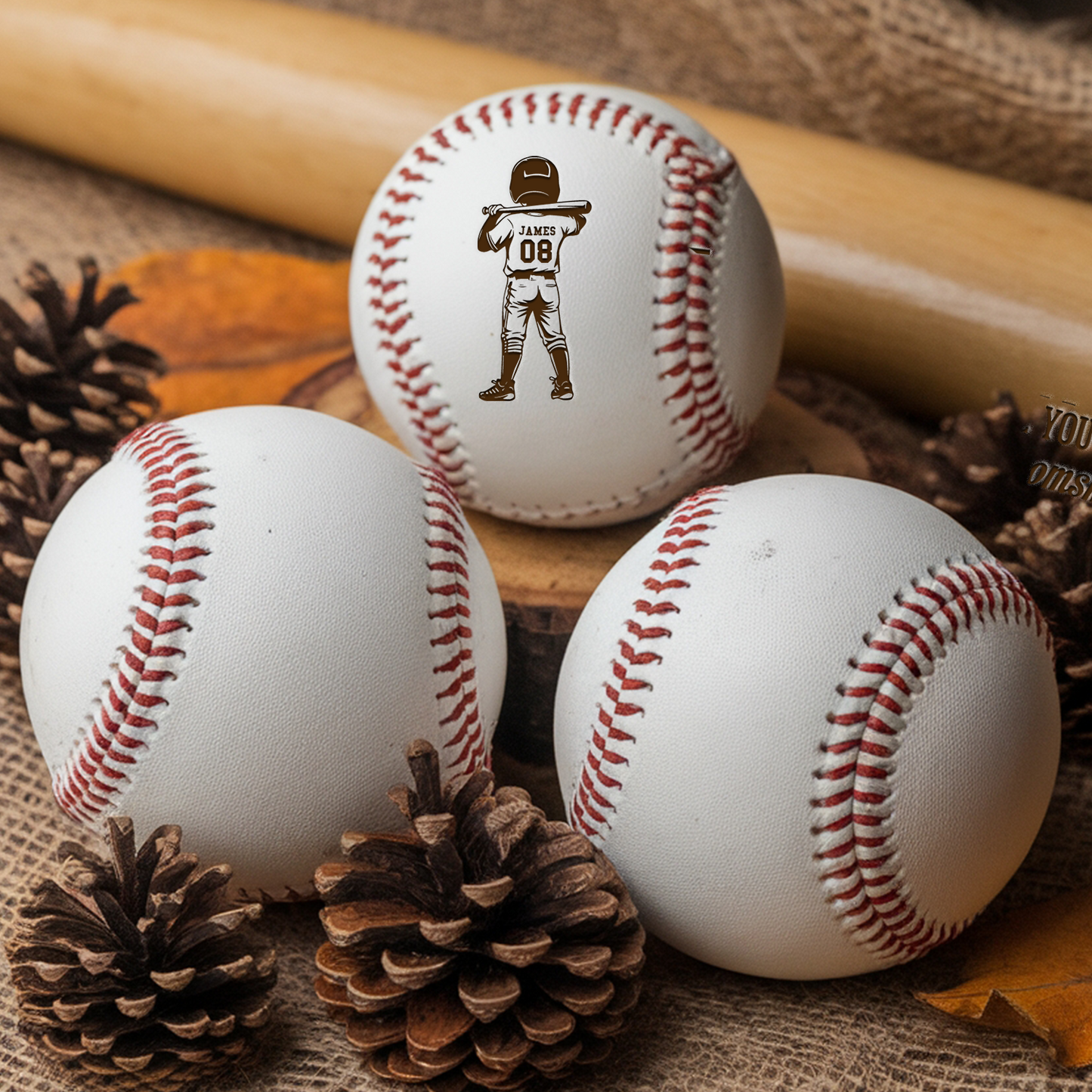 Custom Baseball Gift with Kid's Name and Number | Personalized Baseball for Kids | Back To School Gift TNBA024