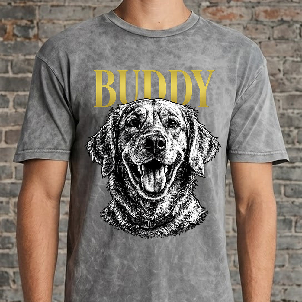 Custom Photo Dog Unisex Wash T-Shirt, Personalized Pet Lover Gift THUC99