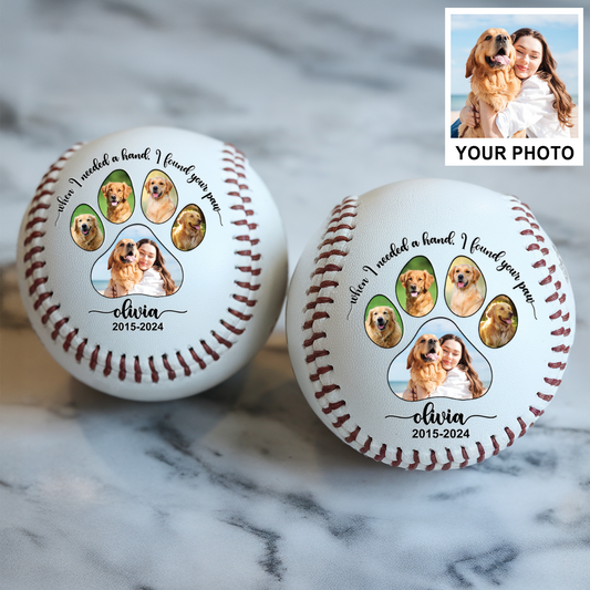 Custom Pet Photo Baseball Gift | Personalized Pet Portraits Baseball | Funny Gift For Pet Lover TNBA022