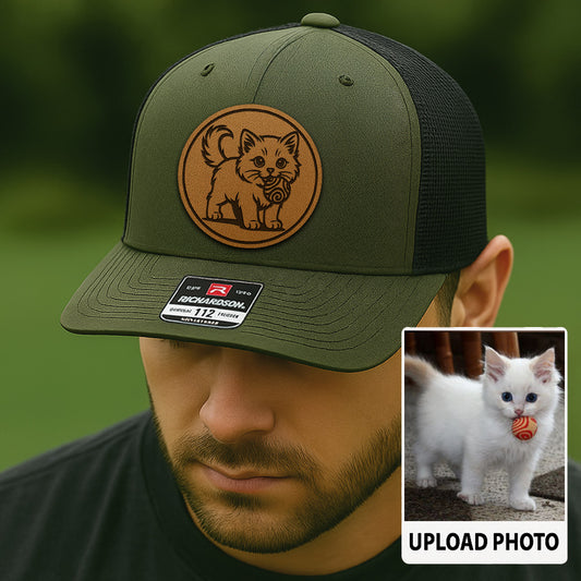 Custom Cat Photo Trucker Hat | Personalized Cat Photo Hat for Cat Owners | Gift For Cat Lovers TNGANSP036