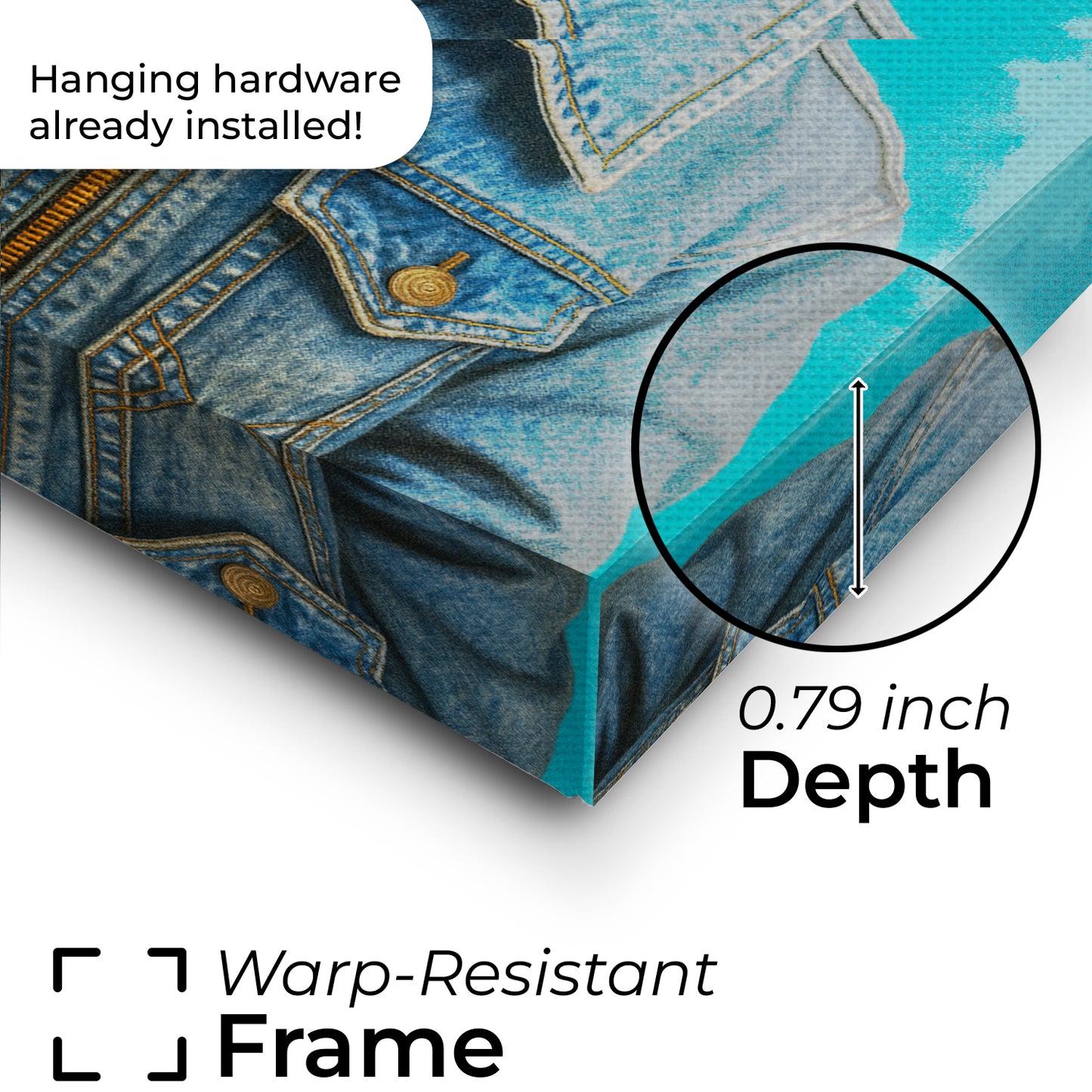 Custom Photo Denim Dog Canvas Gift For Dog Lovers