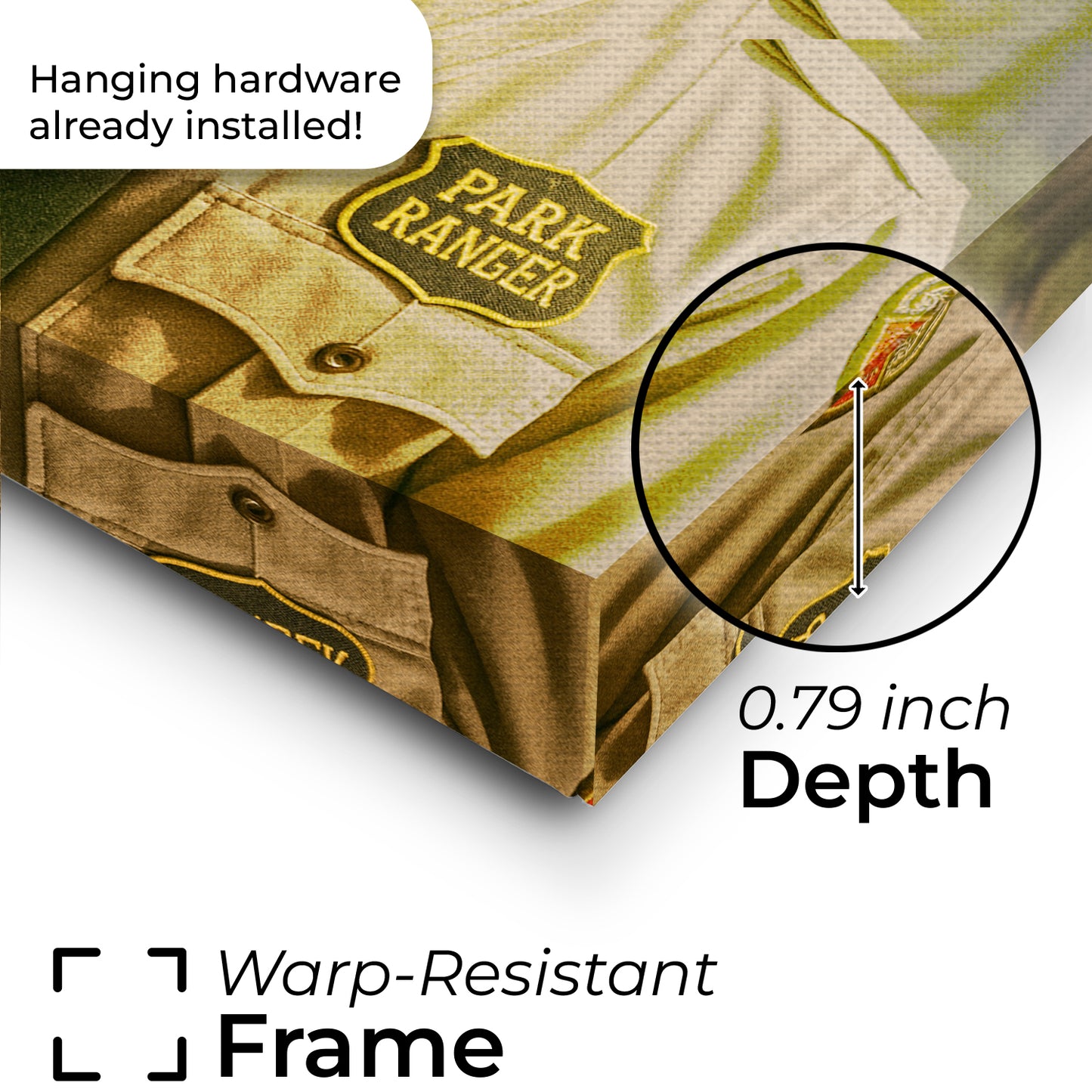 Custom Photo Park Ranger Dog Canvas