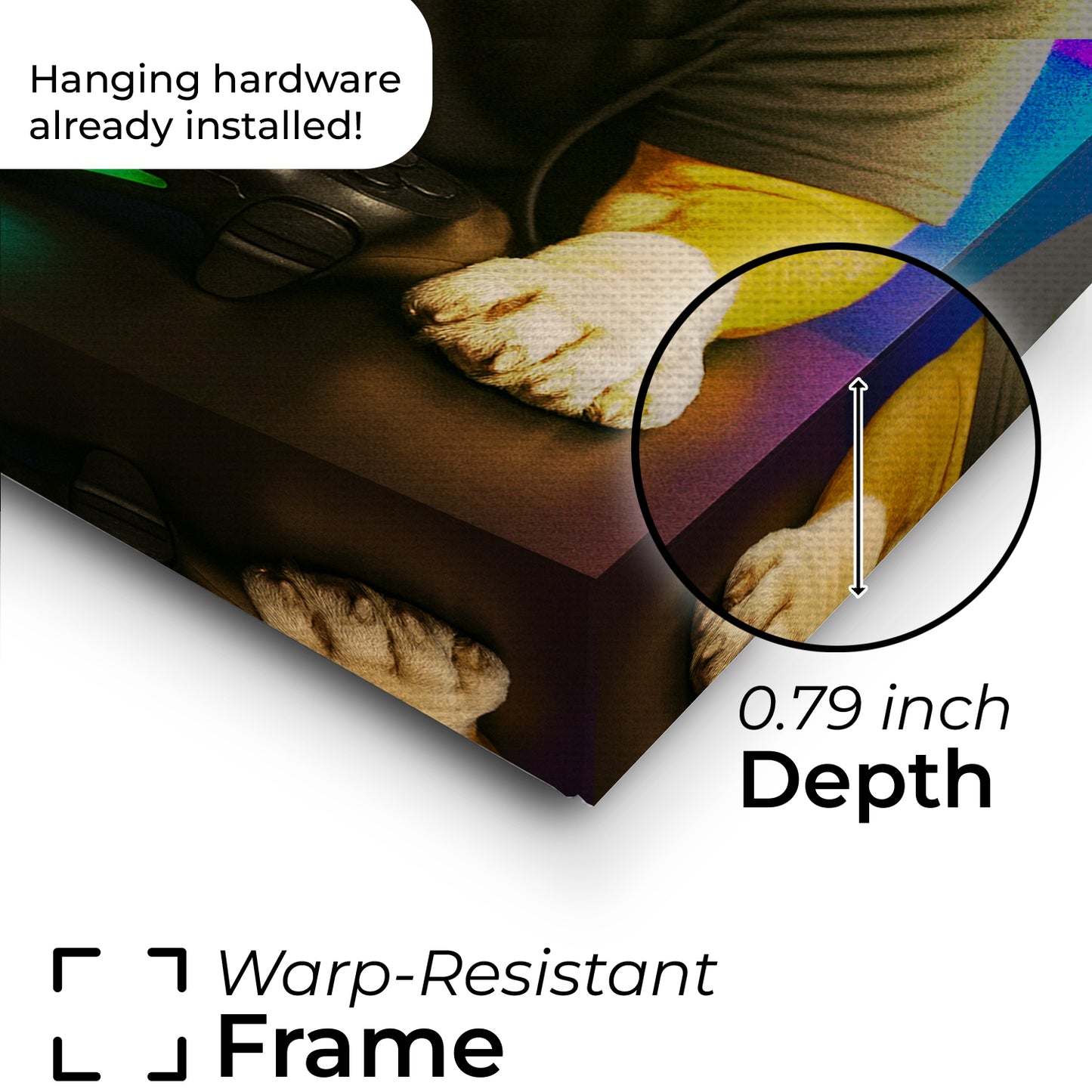 Custom Photo Gamer Dog Canvas Gift For Dog Lovers