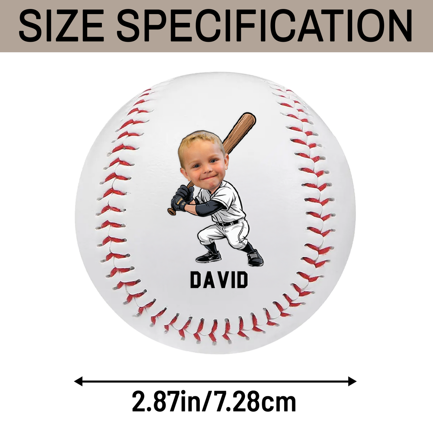 Custom Photo Baseball Gift with Kid's Name | Custom Face Baseball | Funny Gift | Back To School Gift TNBA028