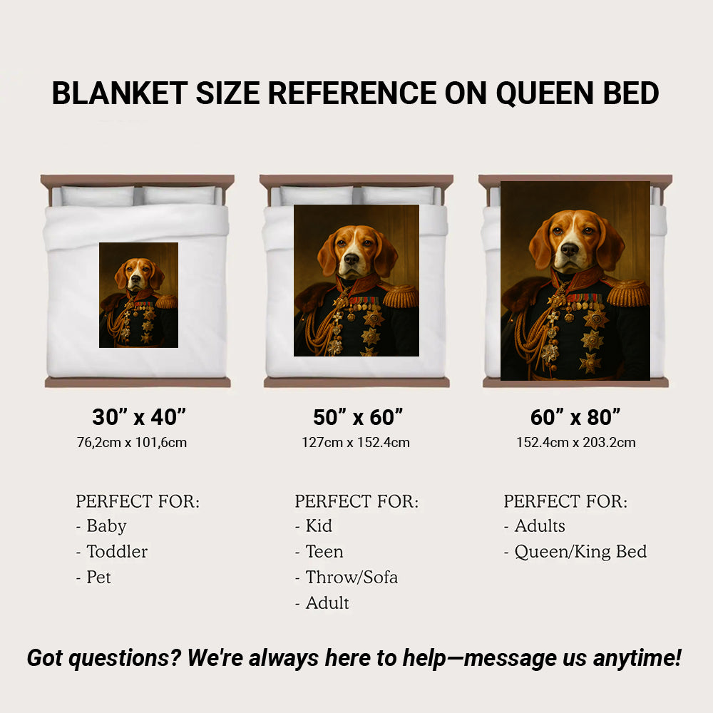 Custom Photo Dog Royal King Blanket Gift For Dog Lover