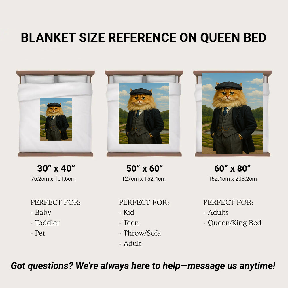 Custom Photo Pawky Blinder Cat Blanket