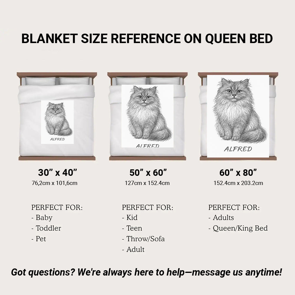 Custom Photo Cat Pencil Art