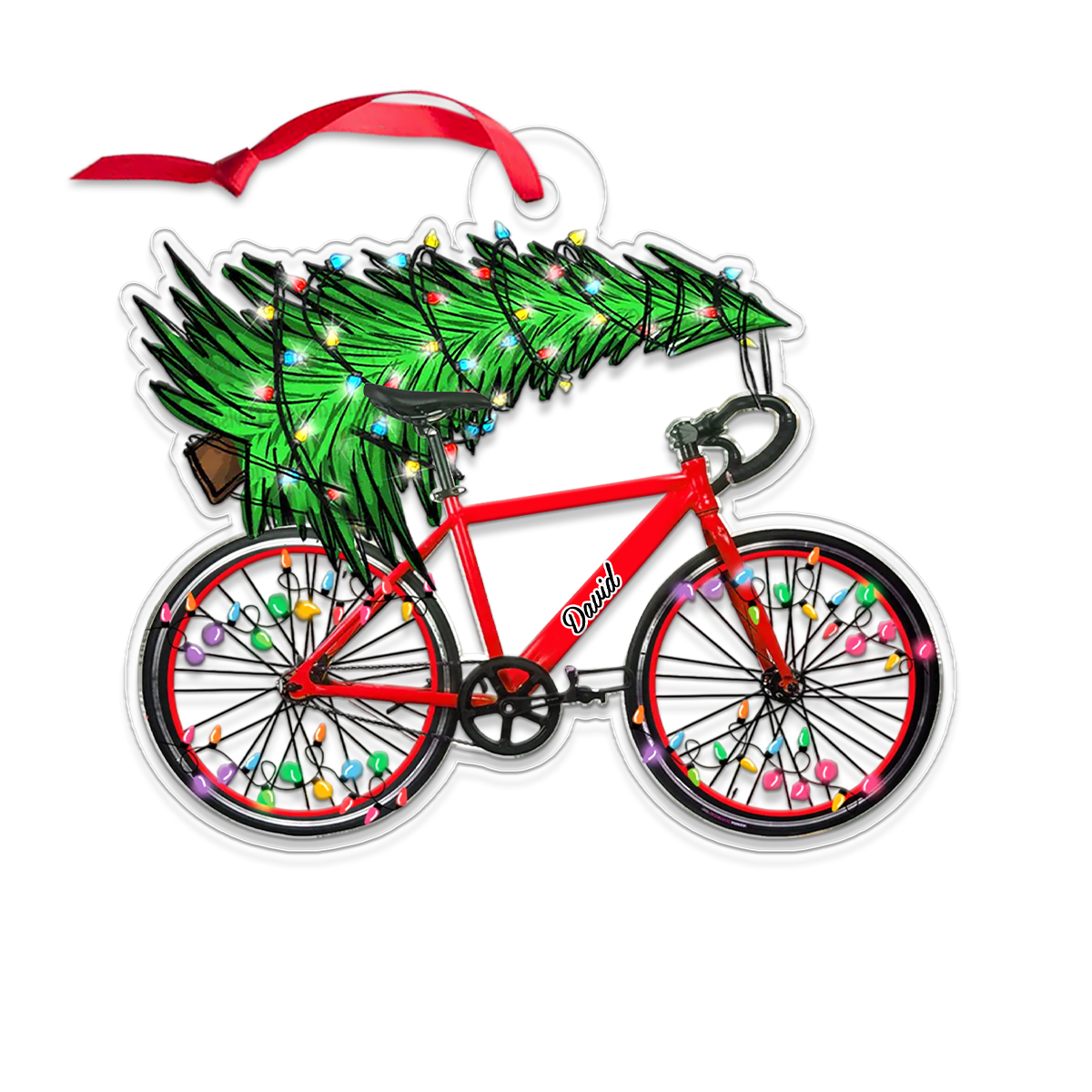 Custom Name Bicycle Xmas Tree