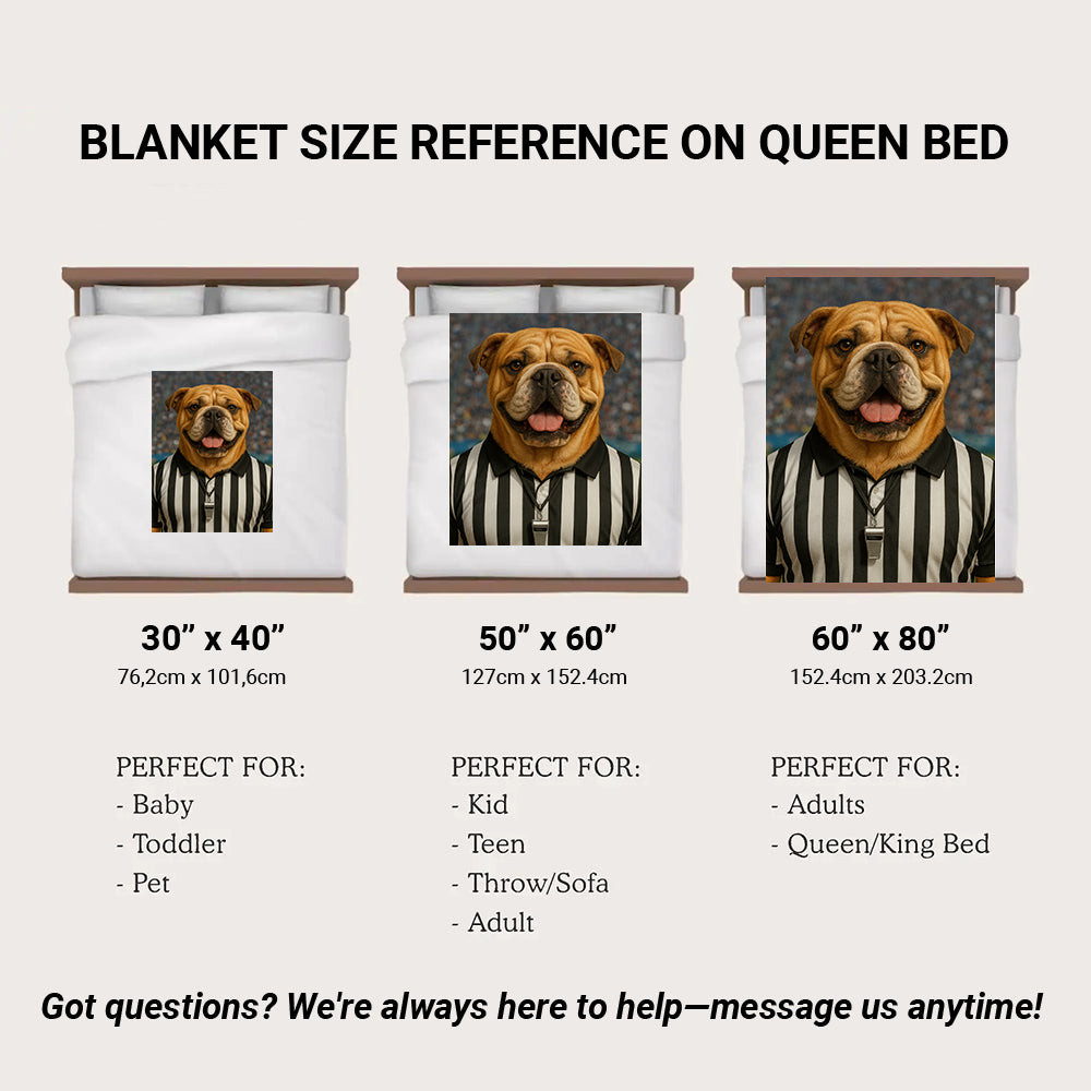 Custom Photo Referee Dog BlanketGift For Dog Lovers