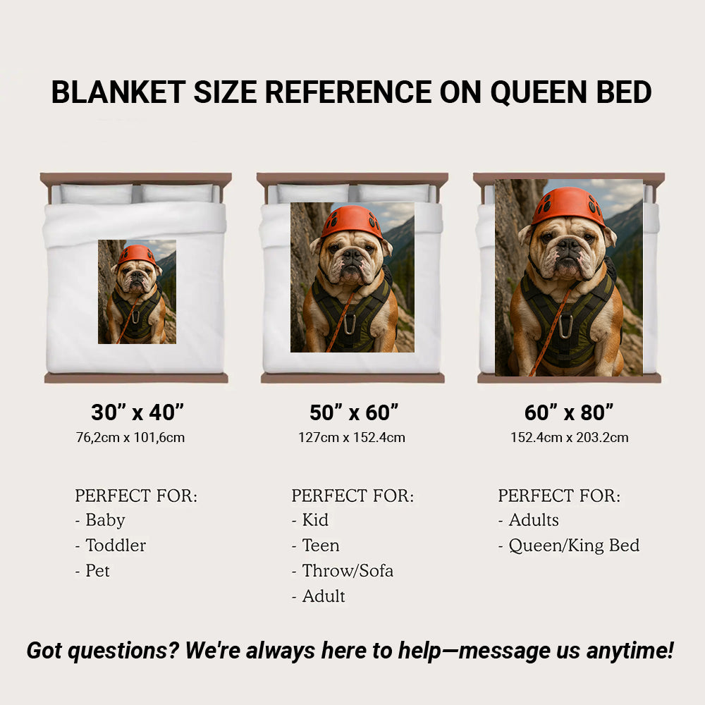 Custom Photo Rock Climber Dog BlanketGift For Dog Lover