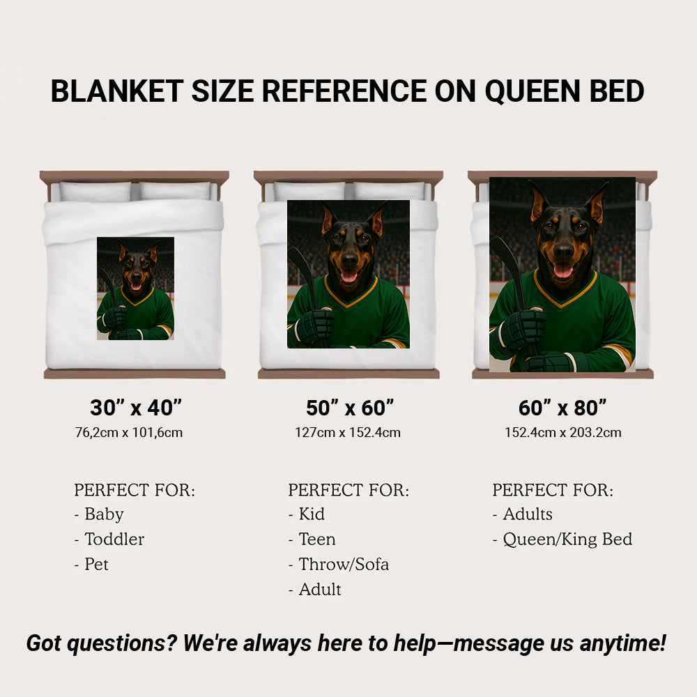 Custom Photo Hockey Player Dog BlanketGift For Dog Lovers