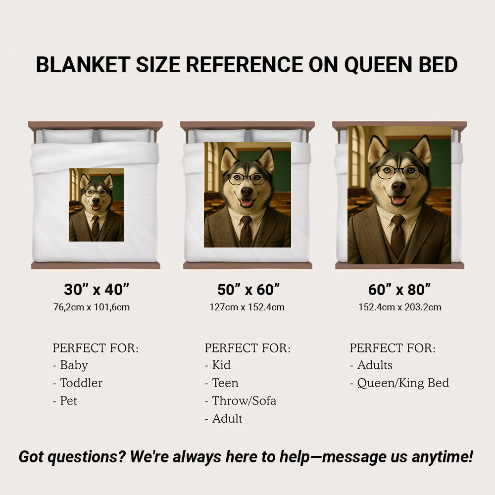 Custom Photo Teacher Dog BlanketGift For Dog Lovers