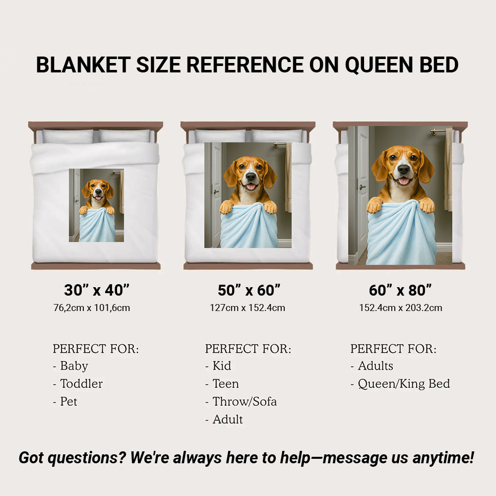 Custom Dog Photo In Bathroom BlanketDog Lover Gifts
