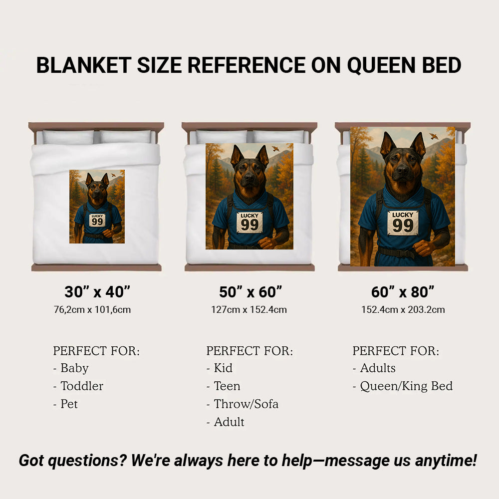 Custom Photo Trail Runner Dog BlanketGift For Dog Lover