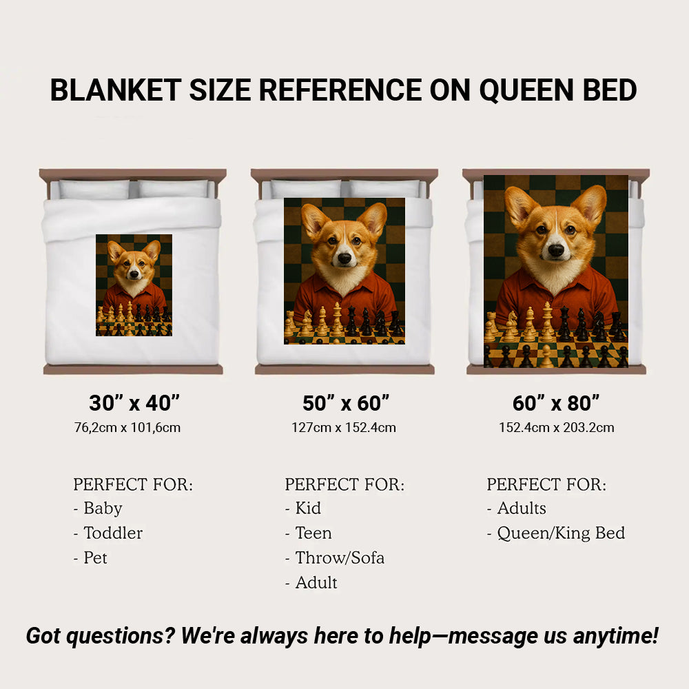 Custom Photo Chess Dog BlanketGift For Dog Lovers