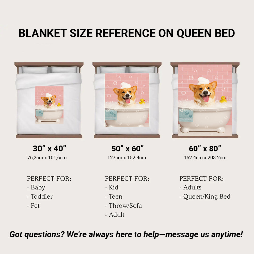 Custom Photo Dog In Bath BlanketGift For Dog Lovers