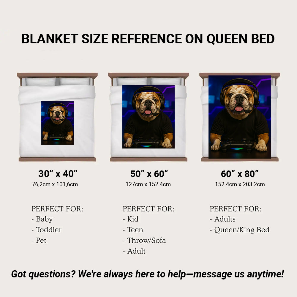 Custom Photo Gamer Dog BlanketGift For Dog Lovers
