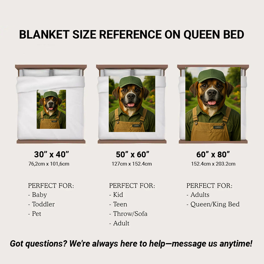 Custom Photo Gardener 2 Dog BlanketGift For Dog Lovers