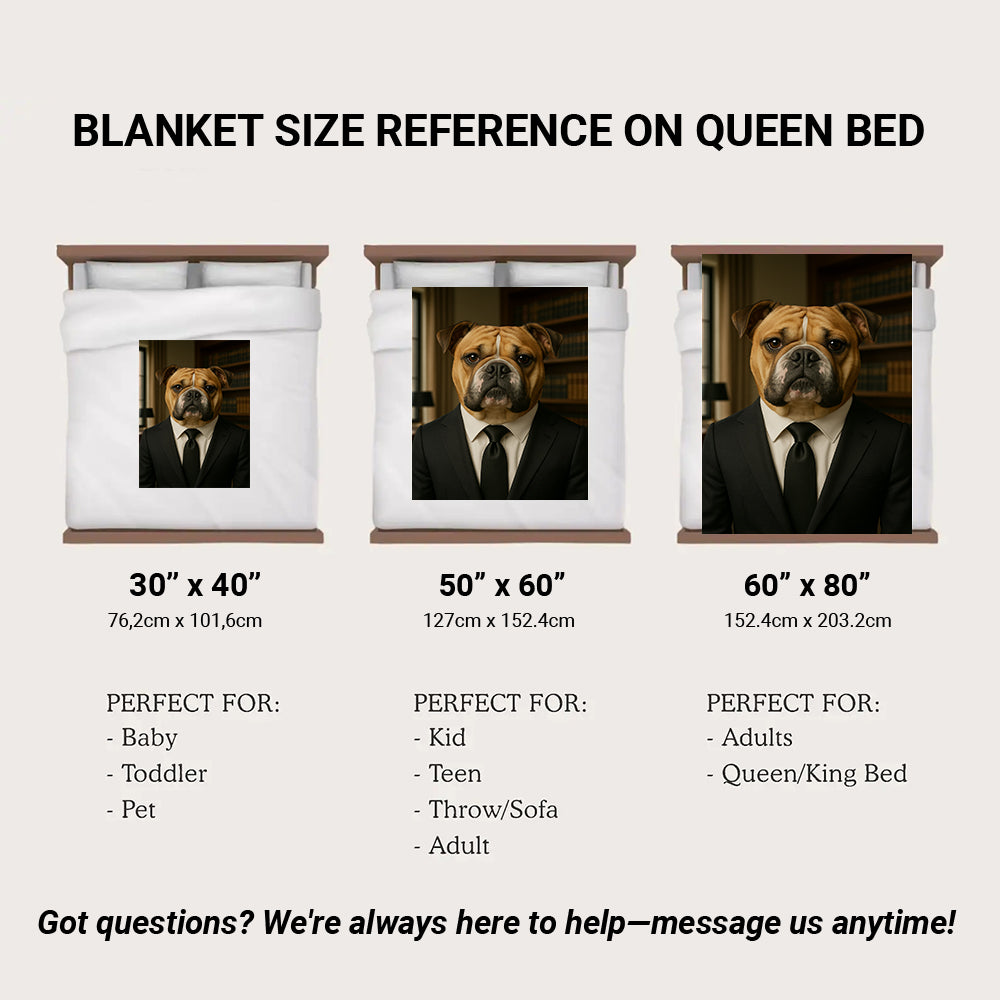 Custom Photo Business man Ceo Dog BlanketGift For Dog Lovers