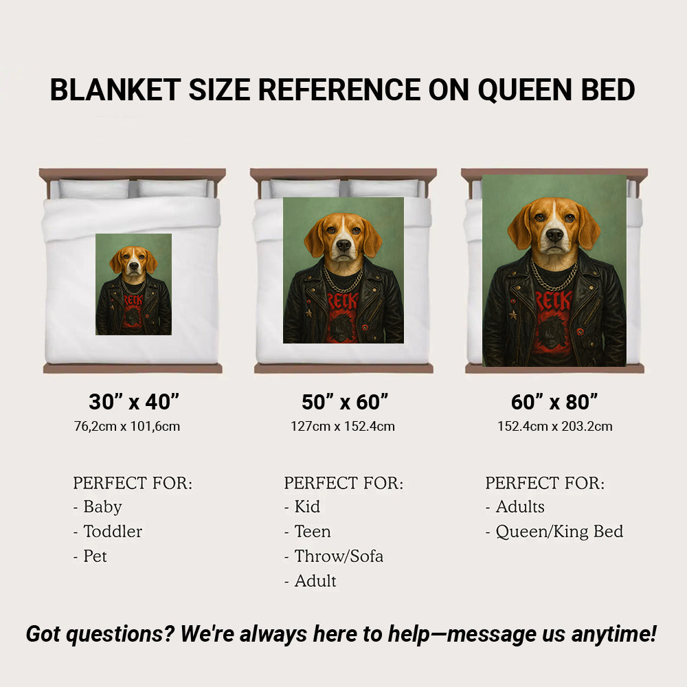 Custom Photo Rock n Roll Dog Blanket_ Gift For Dog Lovers