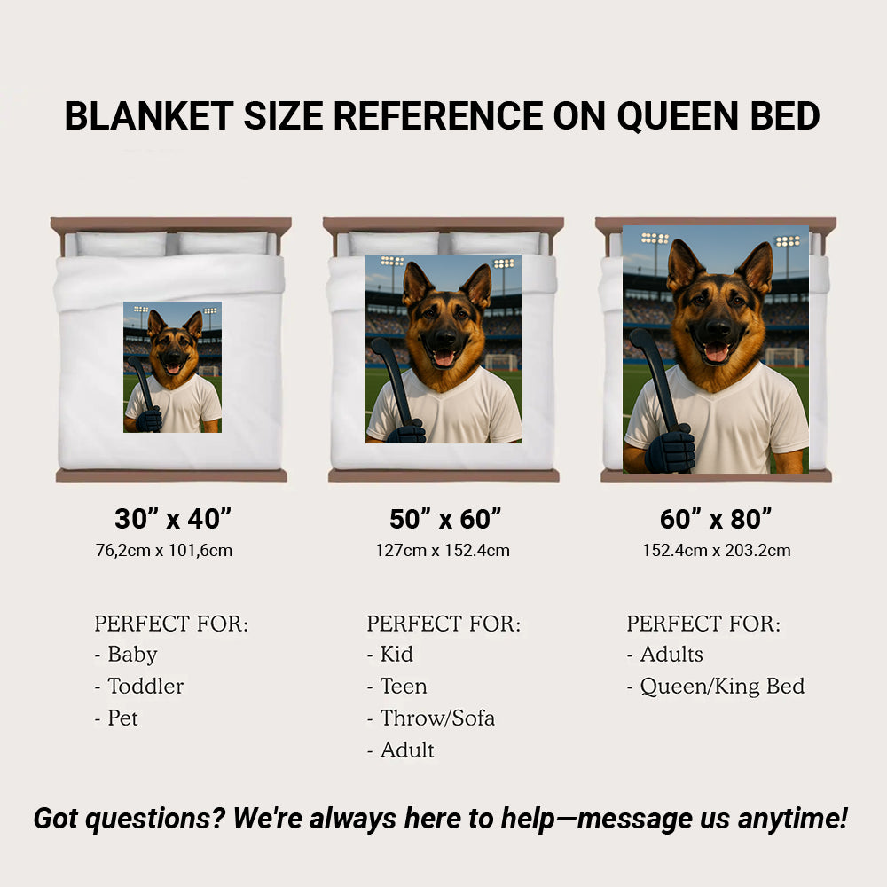 Custom Photo Field Hockey Dog BlanketGift For Dog Lovers
