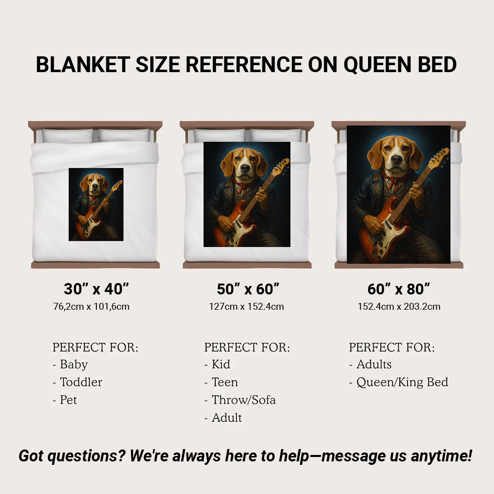 Custom Photo Dog Rock n Roll BlanketGift For Dog Lovers