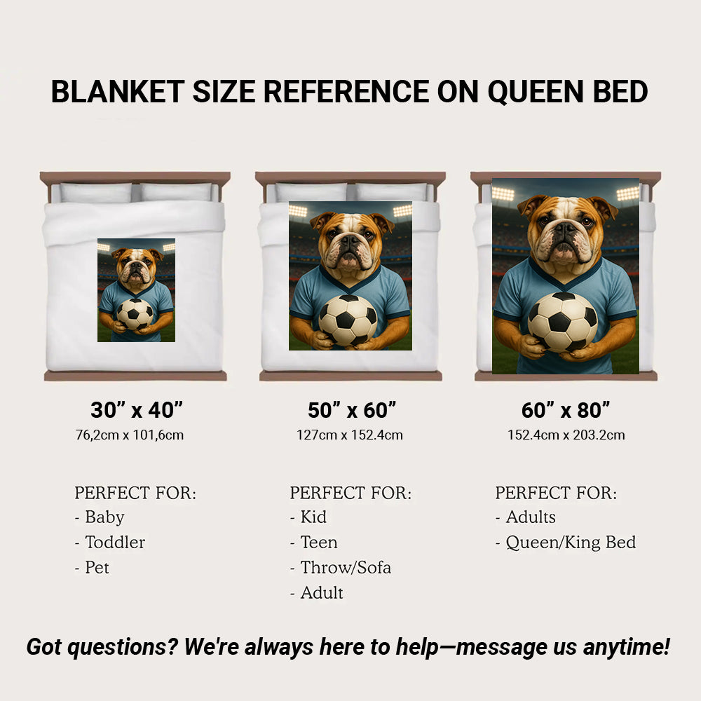 Custom Photo Soccer Dog BlanketGift For Dog Lovers