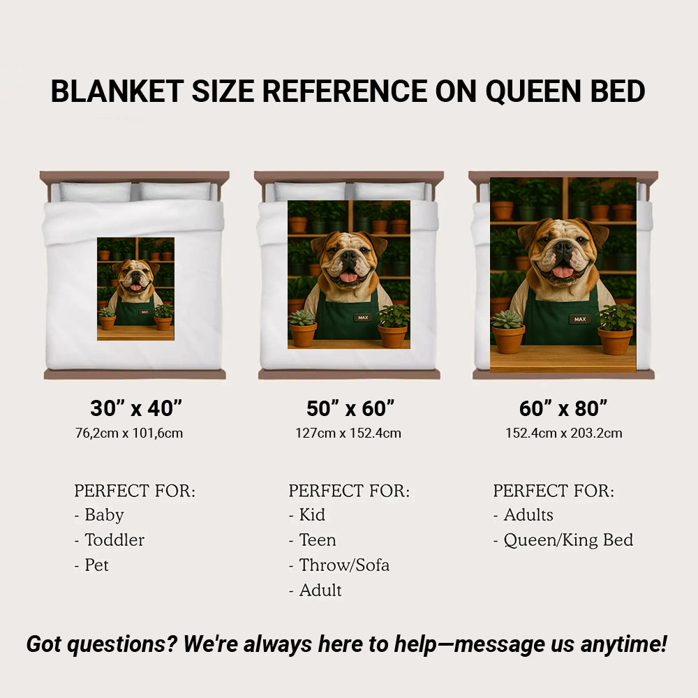 Custom Photo Gardener Dog BlanketGift For Dog Lovers