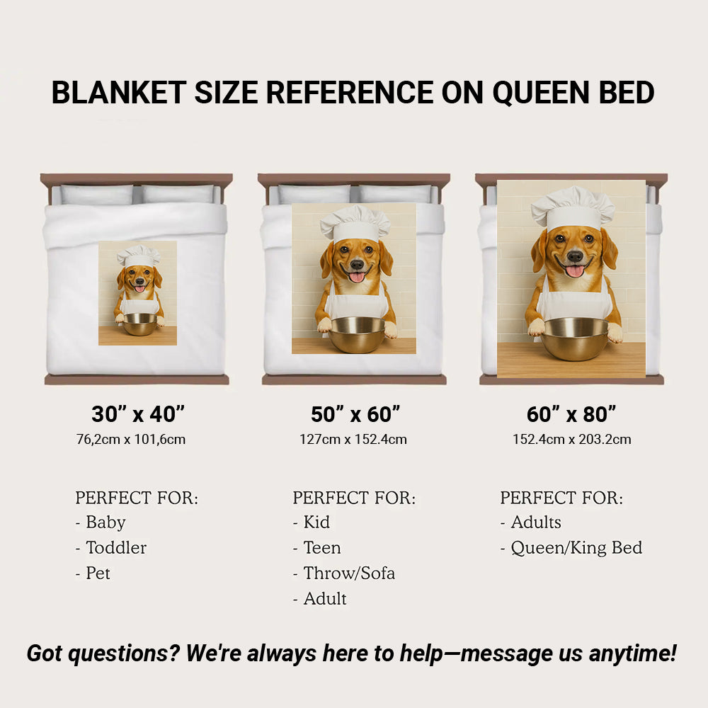 Custom Photo Dog Chef BlanketGift For Dog Lovers