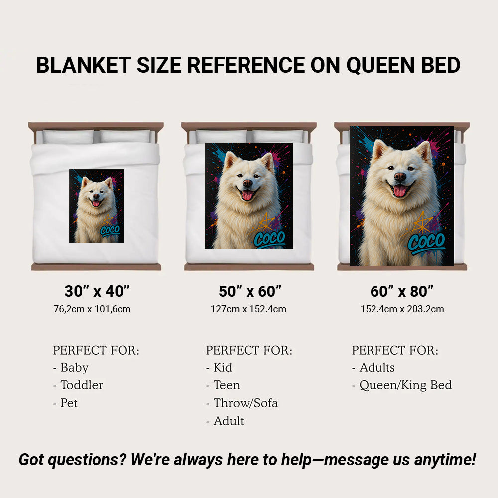 Custom Pet Portrait Contemporary Blanket For Dog Lover