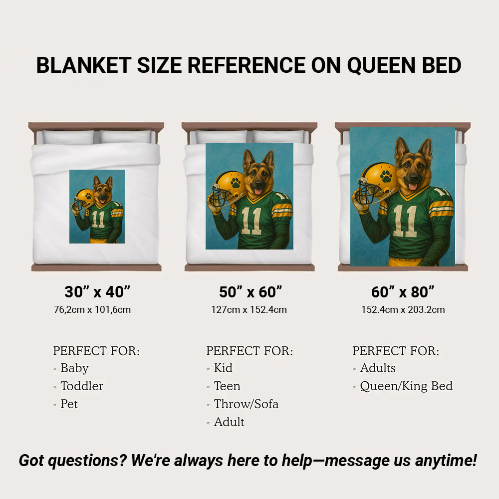 Custom Dog Photo Football Player Canvas