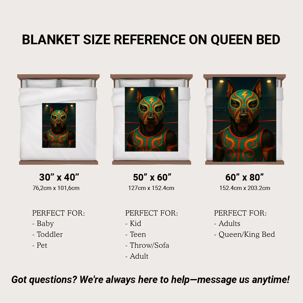 Custom Photo Lucha Libre Wrestler Mask Dog BlanketGift For Dog Lovers