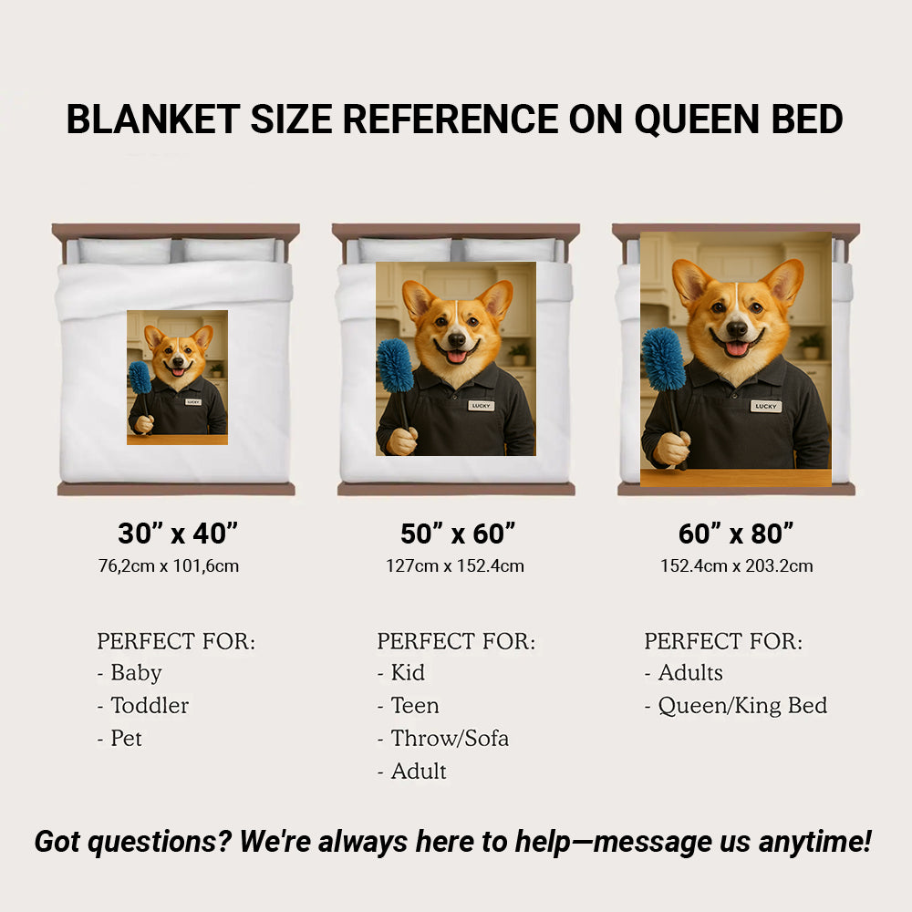 Custom Photo Housekeeper Dog BlanketGift For Dog Lovers